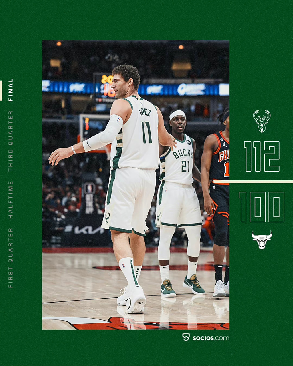 雄鹿逆转公牛，成为连胜保住者